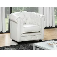 Vente-Unique.nl Fauteuil CHESTERFIELD van kunstleer - Wit