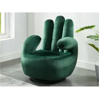 Vente-unique Draaibare fauteuil hand CATCHY van fluweel - Spargroen