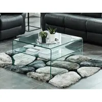 Vente-unique Salontafel STILEOS - Dubbele plaat - Gehard glas