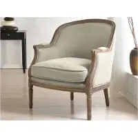 Vente-unique Fauteuil van linnen ALIENOR - beige