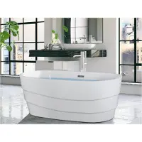 Vente-unique Vrijstaand designbad DOMINIKA - 200 L - 150 x 72 x 58 cm - Wit