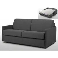 Vente-unique Driezits Express-bedbank van stof CALIFE - grijs