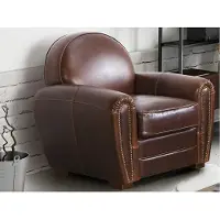 Vente-Unique.nl Clubfauteuil van leer met lived-in aspect BAUDOIN - Bruin