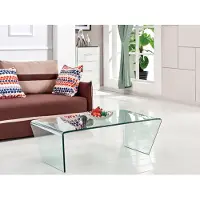 Vente-unique Salontafel SUZANA - Gebogen gehard glas