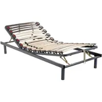 Vente-unique Handmatig verstelbare bedbodem op pinnen, 3 slaapvlakken, stevigheid instelbaar met schuifknoppen - 80x200 cm