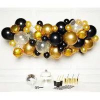 Amscan Diy Ballonslinger Zwart Goud - 66 Ballonnen