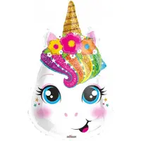 Partyxplosion Folieballon - Unicorn - Eenhoorn - 46cm- Zonder vulling