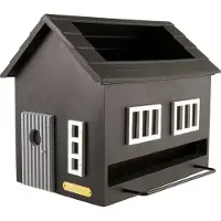 Wildlife Garden Vogelhuisje Voederhuis met bad - Zwart- Nestkastje - - Zwart - WG355