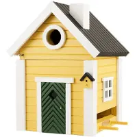 Wildlife Garden Multiholk Vogelhuis / Vogelhuisje Villan - Tuinaccessoires Hout Yellow - WG104