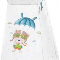 Interbaby bedtextielset beer junior katoen wit/blauw 3 delig