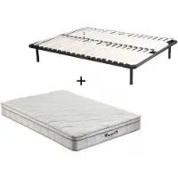 Vente-unique Set lattenbodem en verenmatras 3 slaapzones en vormgeheugen WOLKENTANZ van MORGENGOLD - 160x200 cm