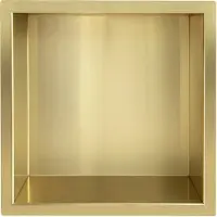 Wiesbaden Demis inbouwnis 30 x 30 x 10 cm geborsteld messing