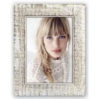 Zep Houten fotolijst vintage wit/bruin geschikt voor een foto van 13 x 18 cm - Fotolijsten