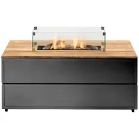Coppens Cosipure vuurtafel 120 x 100 zwart met teak -