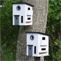 Wildlife Garden Multiholk Vogelhuis / Vogelhuisje Funkis - Tuinaccessoires Hout White - WG108