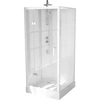 Van Marcke GO Complete Douchecabine VM Khone V Met Draaideur 90x90x222 cm Mat Wit