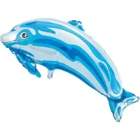 Wefiesta Folieballon Dolfijn 80 X 48 Cm Blauw/zilver