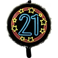 Wefiesta Folieballon 21 Neon 45 Cm Zwart