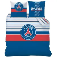 PSG Housse de couette Logo - Paris Saint-Germain 200x200cm, 100% Coton