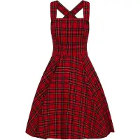 Hell Bunny Midi-jurk - Irvine Pinafore Dress - XS tot 4XL - voor Vrouwen - rood - Maat XXL
