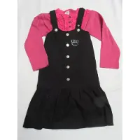 Dirkje , meisjes , overgooier zwart + t-shirt fuchia met grijst , 4 jaar 104