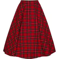 Hell Bunny - Rockabilly Midirok - Irvine Skirt - XS tot 4XL - voor Vrouwen - rood - Maat L