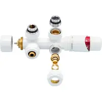 Boss & Wessing Radiatorkraan Onderblok BWS Haaks Wit