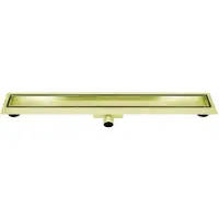 Guido Gusto Mat goud RVS Douchegoot compleet met flens 50x7x6,7cm Tegelrooster
