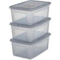 Iris Clearbox Opbergbox - 11L - Kunststof - Grijs - Set van 3