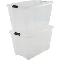 Iris Topbox Opbergbox - 60L - Kunststof - Transparant - Set van 2