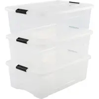 Iris Topbox Opbergbox - 30L - Kunststof - Transparant - Set van 3