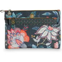 Pip studio Toilettas Set Cosmetic Bag Combi Flower Festival Dark Blue