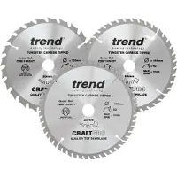 Trend Cirkelzaagblad 165x20x1,5mm 24T/24T/40T (3 Stuks)