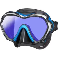 Tusa Paragon S – Premium duikmasker met single lens, hoge weerstand, CrystalView-lens met UV420 en antireflecterende behandeling, helder zicht en comfortabel draagcomfort – Zwart/Blauw – M1007SQB FBA
