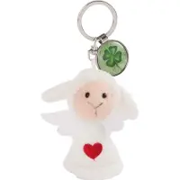 Nici Sleutelhanger Klaverblad Junior 7 Cm Pluche Wit/groen