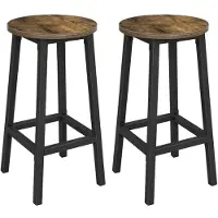 Mazazu MIRA Home - Barkrukken - Set van 2 - Industrieel - MDF/Metaal - Bruin - 32x65
