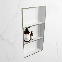 Mondiaz easy nis 59,5x29,5 cm in solid surface kleur army | talc. 3 vakken geschikt voor in- of opbouw
