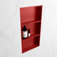 Mondiaz easy nis 59,5x29,5 cm in solid surface kleur fire | fire. 3 vakken geschikt voor in- of opbouw