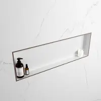 Mondiaz EASY Nis 89,5x29,5cm in solid surface kleur Smoke | Talc. 1 vak geschikt voor in- of opbouw
