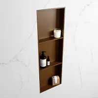 Mondiaz easy nis 89,5x29,5 cm in solid surface kleur rust | rust. 3 vakken geschikt voor in- of opbouw