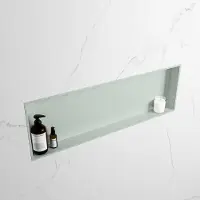Mondiaz easy nis 89,5x29,5 cm in solid surface kleur greey | greey. 1 vak geschikt voor in- of opbouw