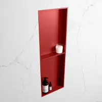 Mondiaz easy nis 149,5x29,5 cm in solid surface kleur fire | fire. 2 vakken geschikt voor in- of opbouw