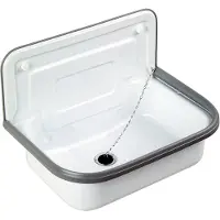 Differnz Uitstortgootsteen 50x33cm met Afvoerstop Wit