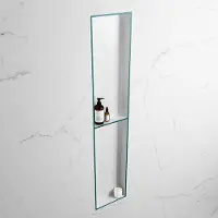 Mondiaz easy nis 89,5x29,5 cm in solid surface kleur smag | talc. 2 vakken geschikt voor in- of opbouw