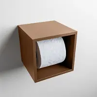 Mondiaz Easy Cube toilet rolhouder 16x16cm rust