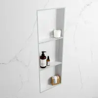 Mondiaz EASY Nis 89,5x29,5cm in solid surface kleur Greey | Talc. 3 vakken geschikt voor in- of opbouw