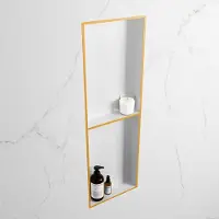 Mondiaz EASY Nis 149,5x29,5cm in solid surface kleur Ocher | Talc. 2 vakken geschikt voor in- of opbouw