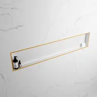 Mondiaz easy nis 149,5x29,5 cm in solid surface kleur ocher | talc. 1 vak geschikt voor in- of opbouw