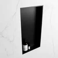 Mondiaz easy nis 59,5x29,5 cm in solid surface kleur urban | urban. 1 vak geschikt voor in- of opbouw