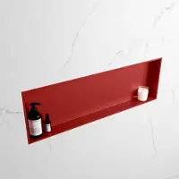 Mondiaz easy nis 89,5x29,5 cm in solid surface kleur fire | fire. 1 vak geschikt voor in- of opbouw
